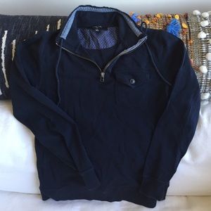 Men's collared lightweight navy sweatshirt, S