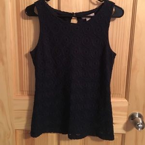 Banana Republic Lace Top Navy