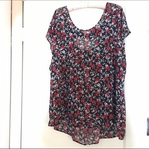 Skulls & Flowers Hi-Lo Blouse by Torrid