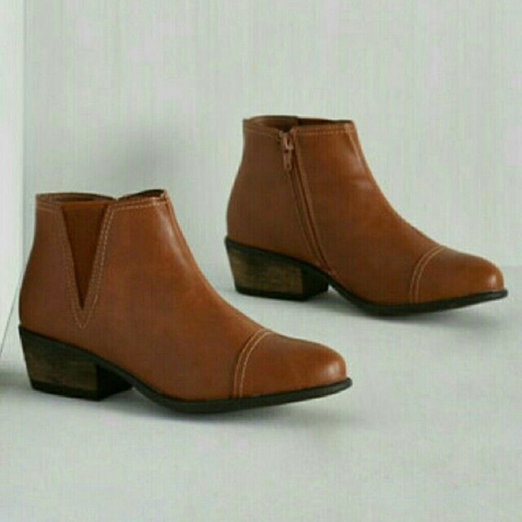 Brown boho ankle booties