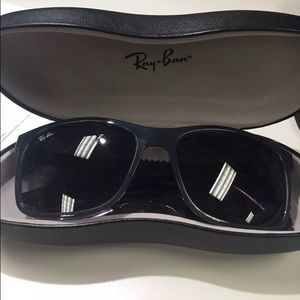 Brand new gray Ray-Bans gray and glitter