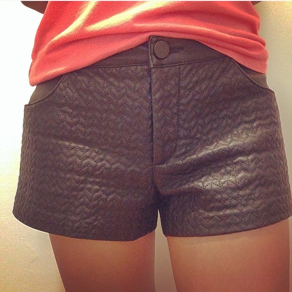 Zara Pants - Zara black faux leather shorts