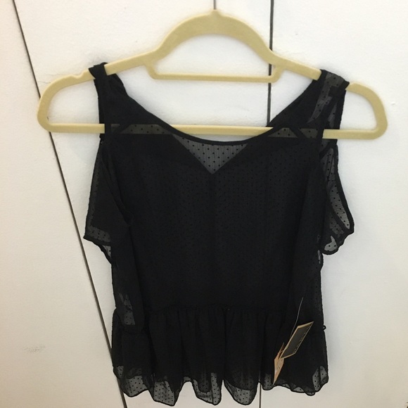 NWT Rachel Roy sheer black top