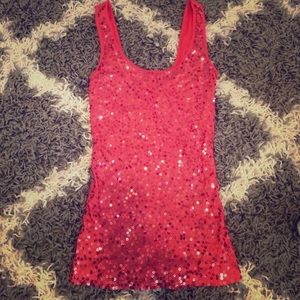 Express sequin tank top