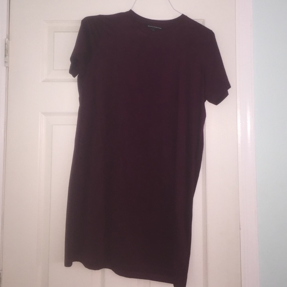 Suede tshirt dress