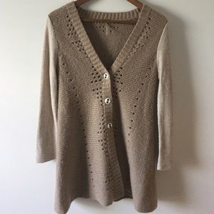 Free People cardigan w pretty appliqué