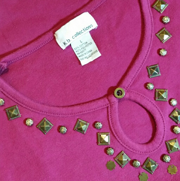 Embellished Key-hole Front Tee - Picture 2 of 3