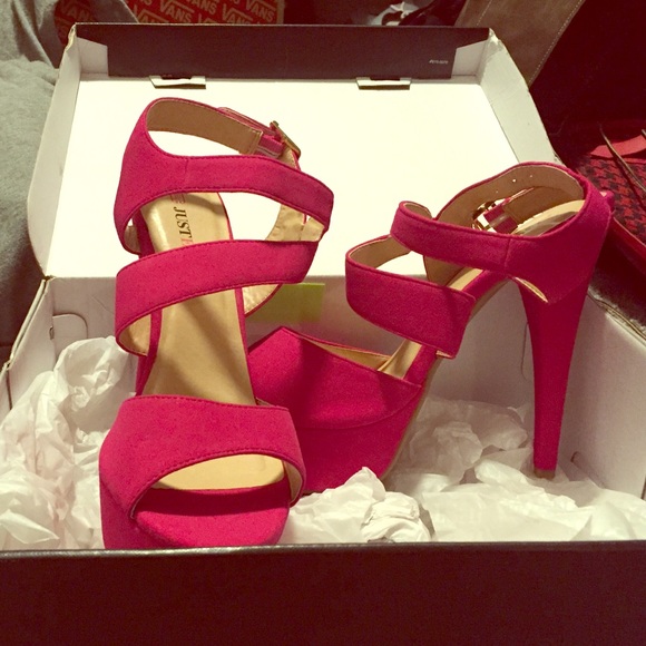 Fushia colored heels size 9 from Just Fab
