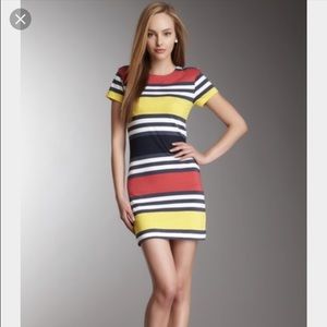 French Connection striped bodycon dress