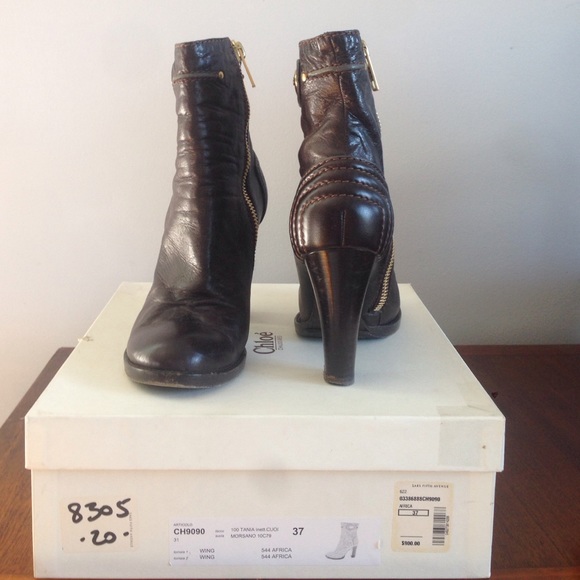 Chloe ankle boots in brown leather