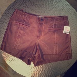Brown vegan leather Free People shorts