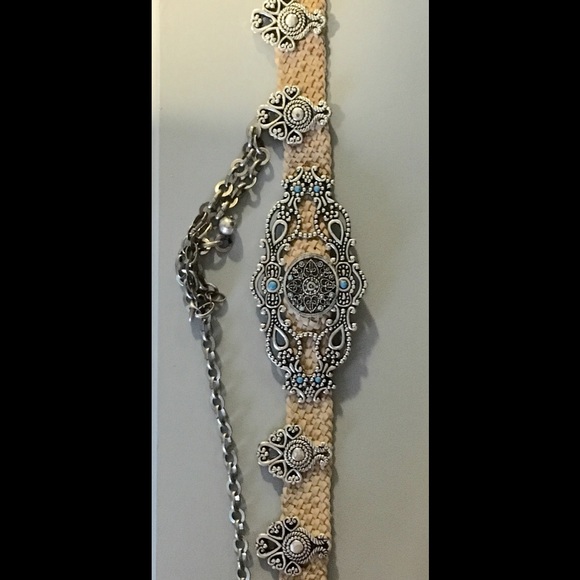 Accent Turquoise Belt with metal chain