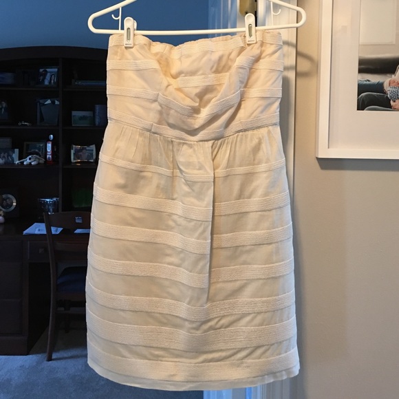 JCrew ivory strapless dress