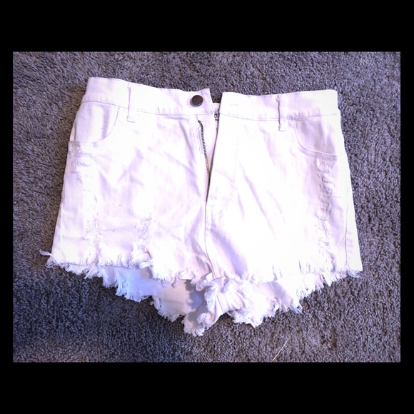 White studded shorts