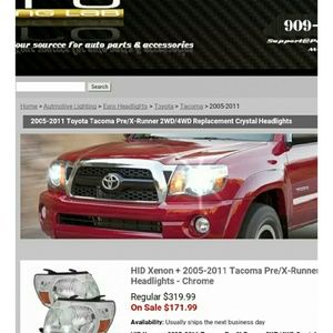 Original front headlights to Toyota Tacoma