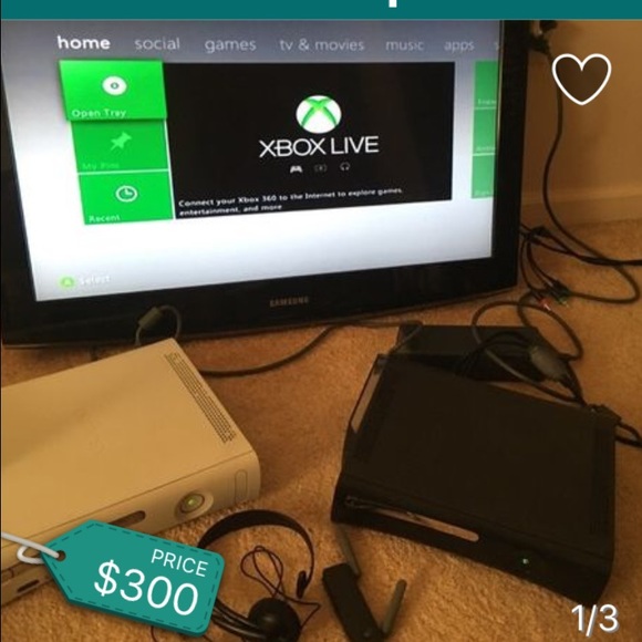 2 Xbox 360s. controllers. games. 32" tv