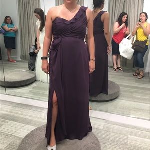 One shoulder bridesmaid gown
