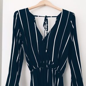 Faithfull the Brand Navy Striped Romper