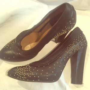 Chloe Leather Studded Heels Size 40