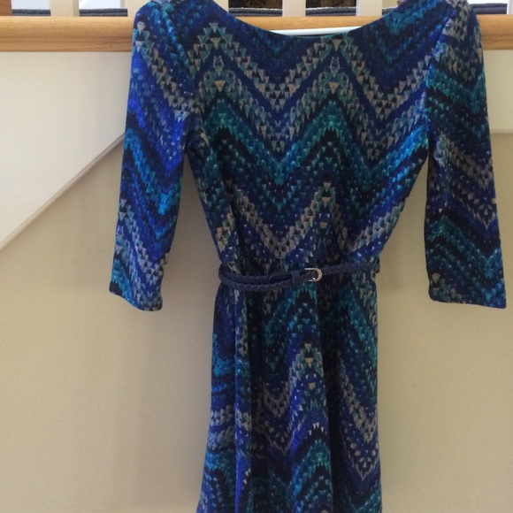 A patterned long sleeve dress