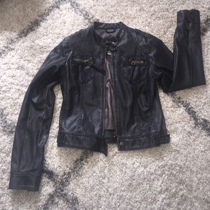 Black faux leather jacket