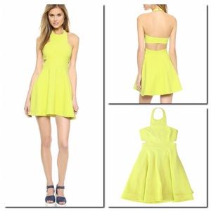 Elizabeth and James Cutout Fit & Flare Dress, Lime