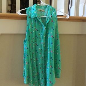 A turquoise tank top