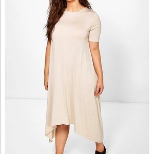Boohoo Plus Nude hanky dress