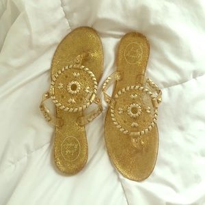 Jack Rogers GOLD GLITTER JELLY SANDALS