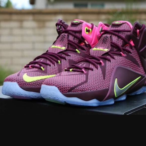 Pink Lebron 12's