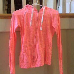 An electric pink sweatshirt