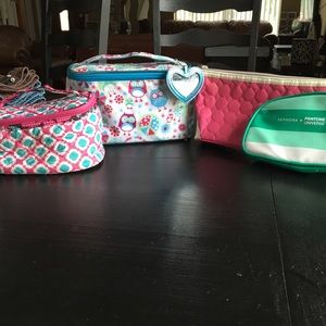 4 Adorable travel or makeup bags