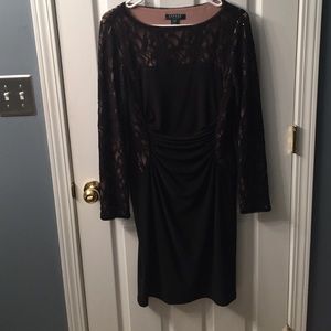 Ralph Lauren laced overlay cocktail dress