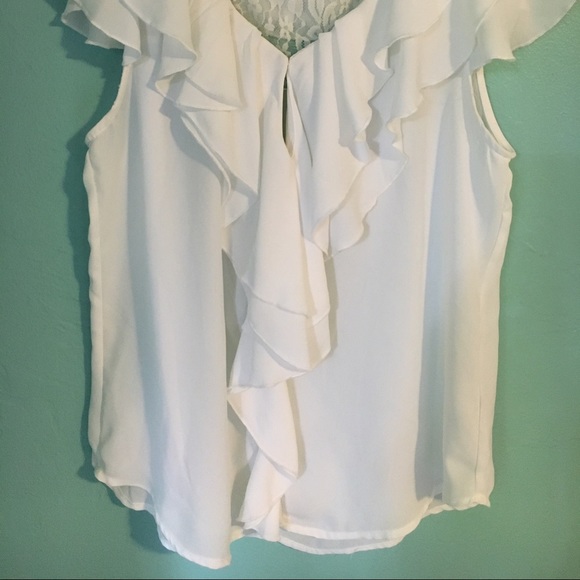 White Ruffle shirt - Picture 3 of 4