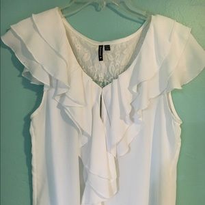 White Ruffle shirt