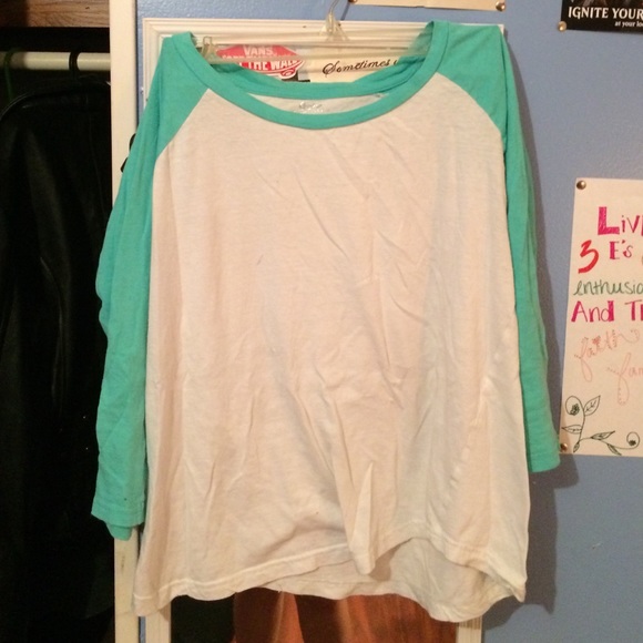 White and green baseball tee