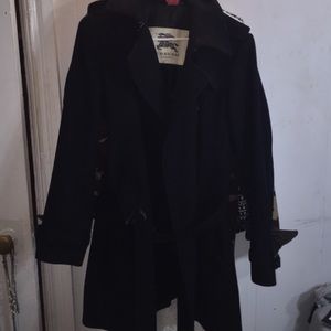 Black Burberry trench coat
