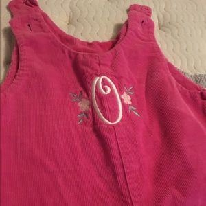 24 month corduroy jumper "O" monogram