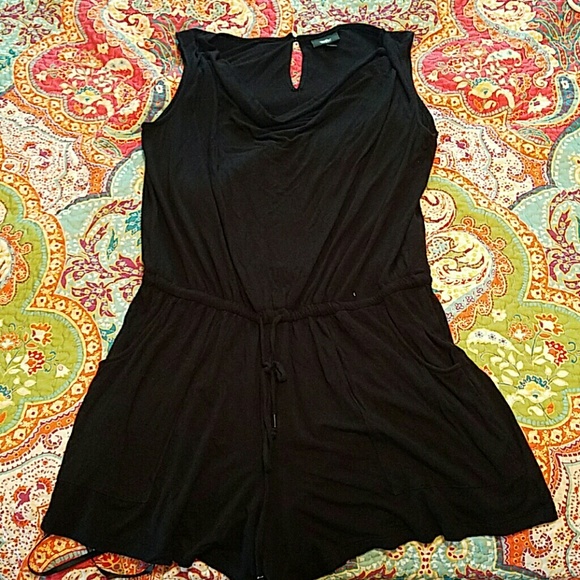 Cowl neck romper