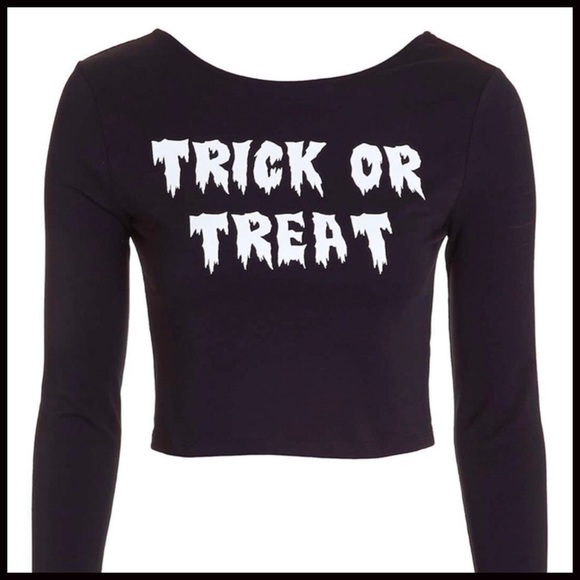 TOPSHOP HALLOWEEN TRICK OR TREAT GRAPHIC PRINT TEE - Picture 4 of 6