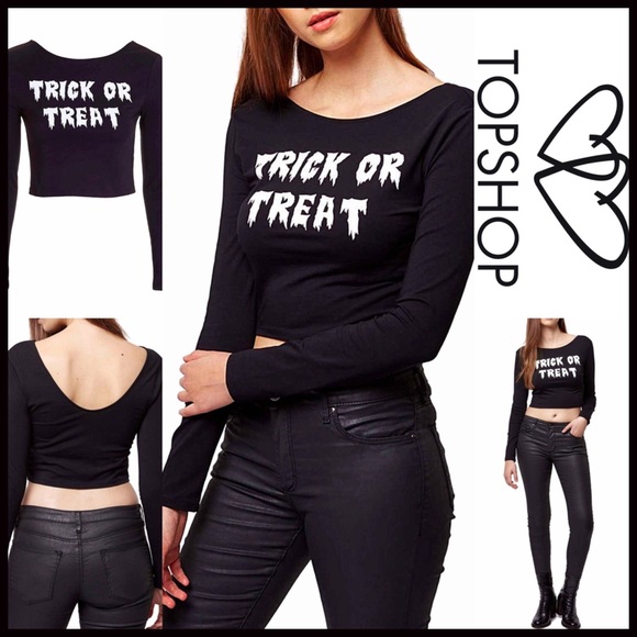 TOPSHOP HALLOWEEN TRICK OR TREAT GRAPHIC PRINT TEE - Picture 5 of 6