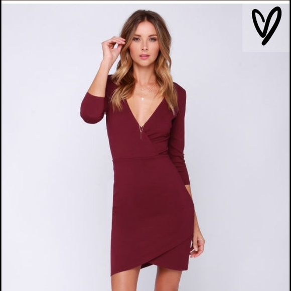 Lulus Exclusive Lean Into it Burgundy Dress