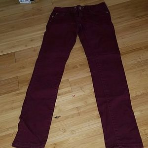 Burgundy jeans