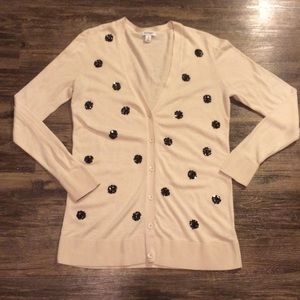 Beige Sequin Detail Cardigan