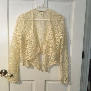 Crocheted lace blazer