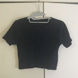 Navy ribbed Topshop crop top
