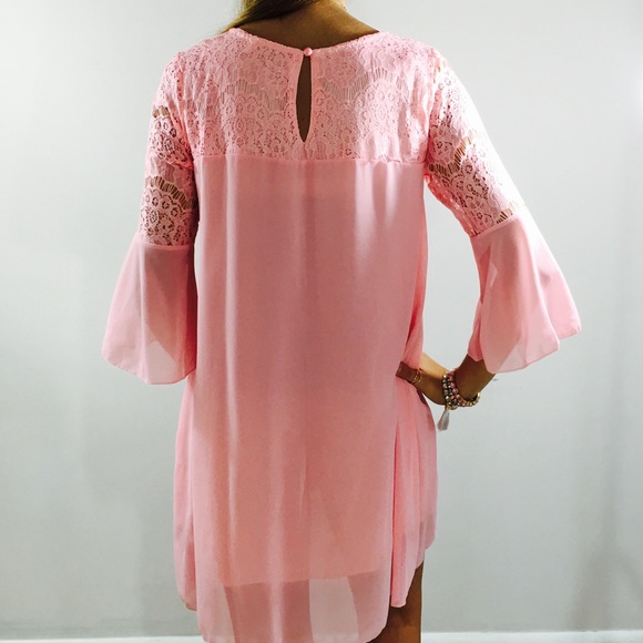 Blush Pink Lace Shift Dress - Picture 2 of 2