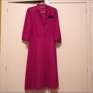 Raspberry polkadot vintage dress