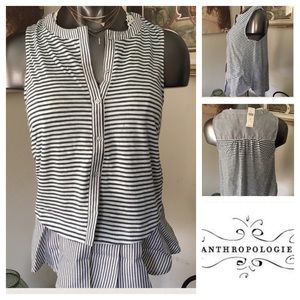 Anthropologie Blue/White Striped Fenella Tank Top