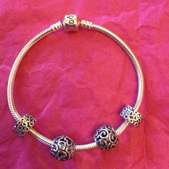 FINAL💰-Pandora Bracelet Authentic W Charm-worn 1x